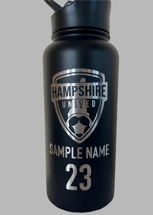 Hampshire United Personalized Water Bottle With Etched Crest