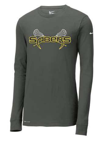 Souhegan Lacrosse - Long Sleeve Nike Grey- Sticks Logo** Limited Quantities